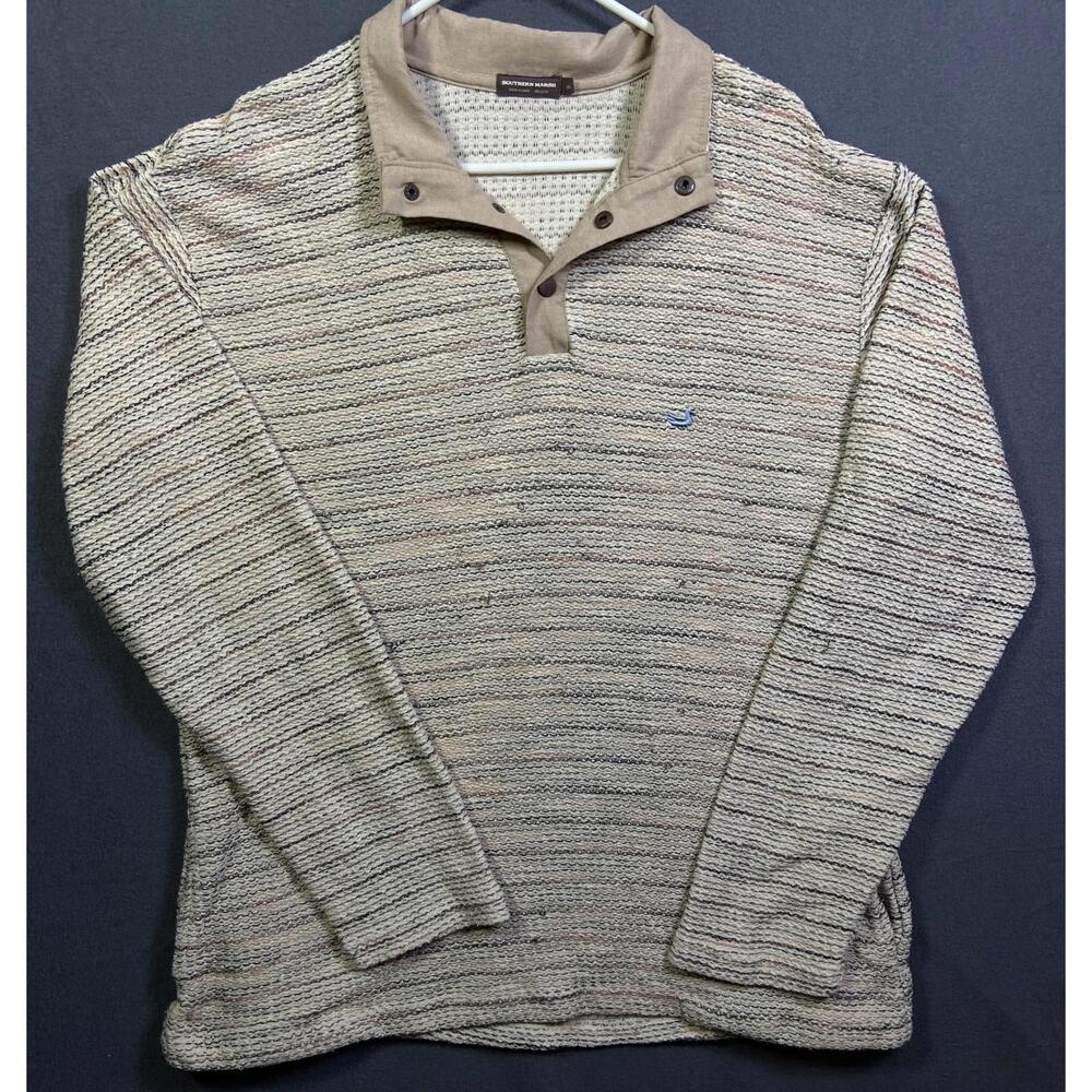 Southern Marsh Jacket Adult M (XL) Knit Sweatshirt Henley Frat Old Money Pockets